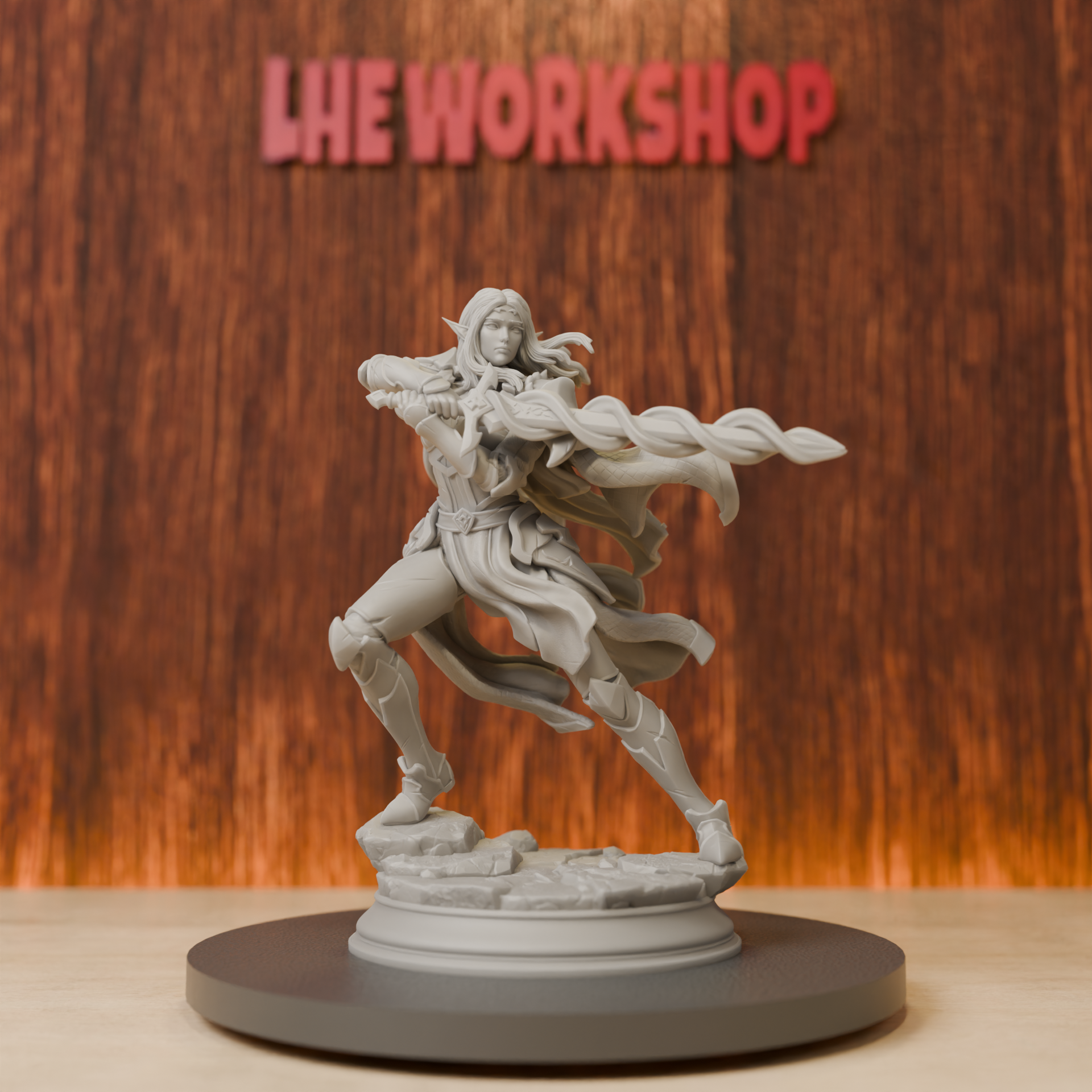 3D Printing Apps - Female Elf Eldritch Knight Miniatures |