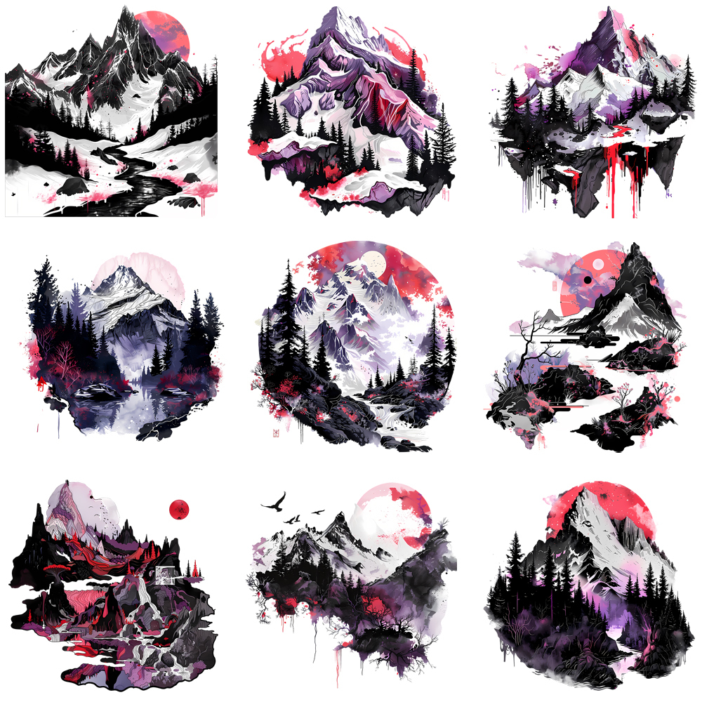 3D Printing Vinyl - 25cm Snow Mountain Scenery Iron On
