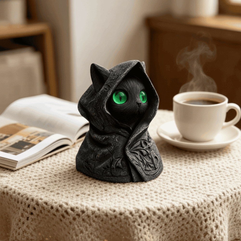 3D Printing Mockup - Gifts 3D Printed Cat Sculpture Hooded