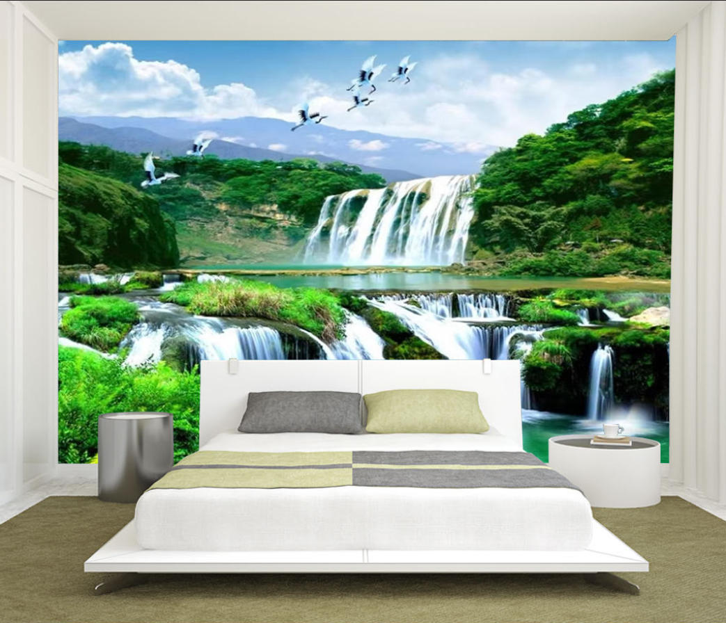3D Printing Heat Resistant Material - Custom Waterfall Mural 3D Self-Adhesive Wallpaper