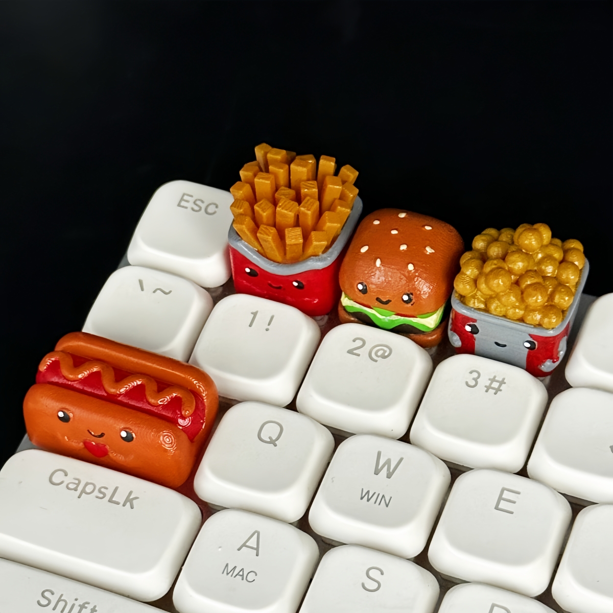 3D Printing Food - 3d Printed Burger Fries Personalized Keycaps