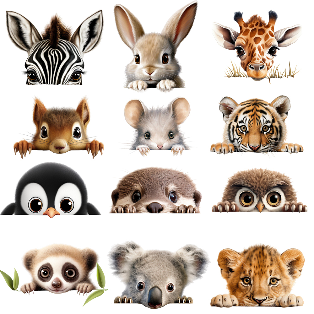 3D Printing Vinyl - 15cm Kids Hide-and-seek Animal Iron On