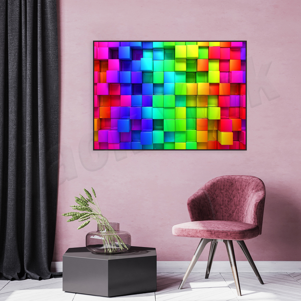 3D Printing York - Multicolor bright abstract painting, 3D effect