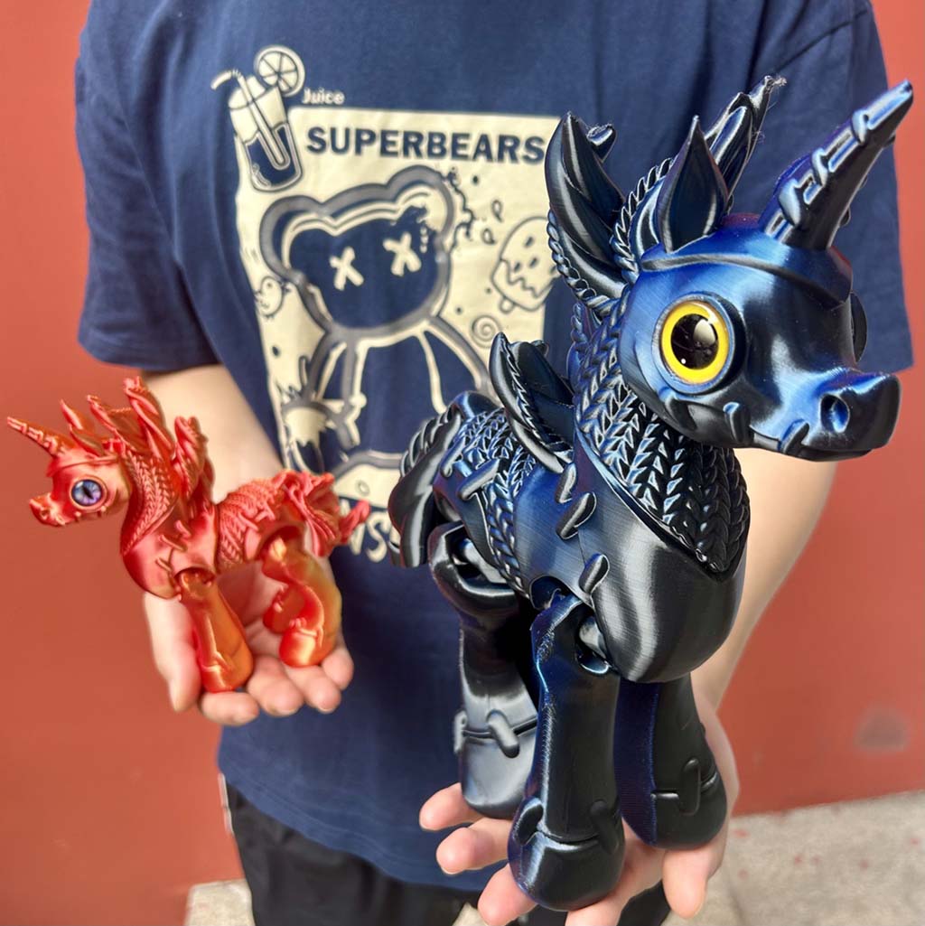 3D Printing Mockup - 3D Printed Unicorn Statue, Flexible 3D