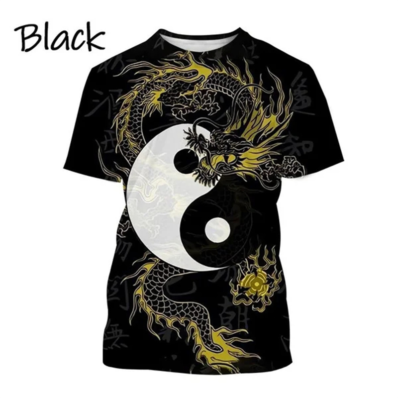 Chinese Tai Chi Pattern T-Shir - 3D Printing Diagram 리뷰 및 가격