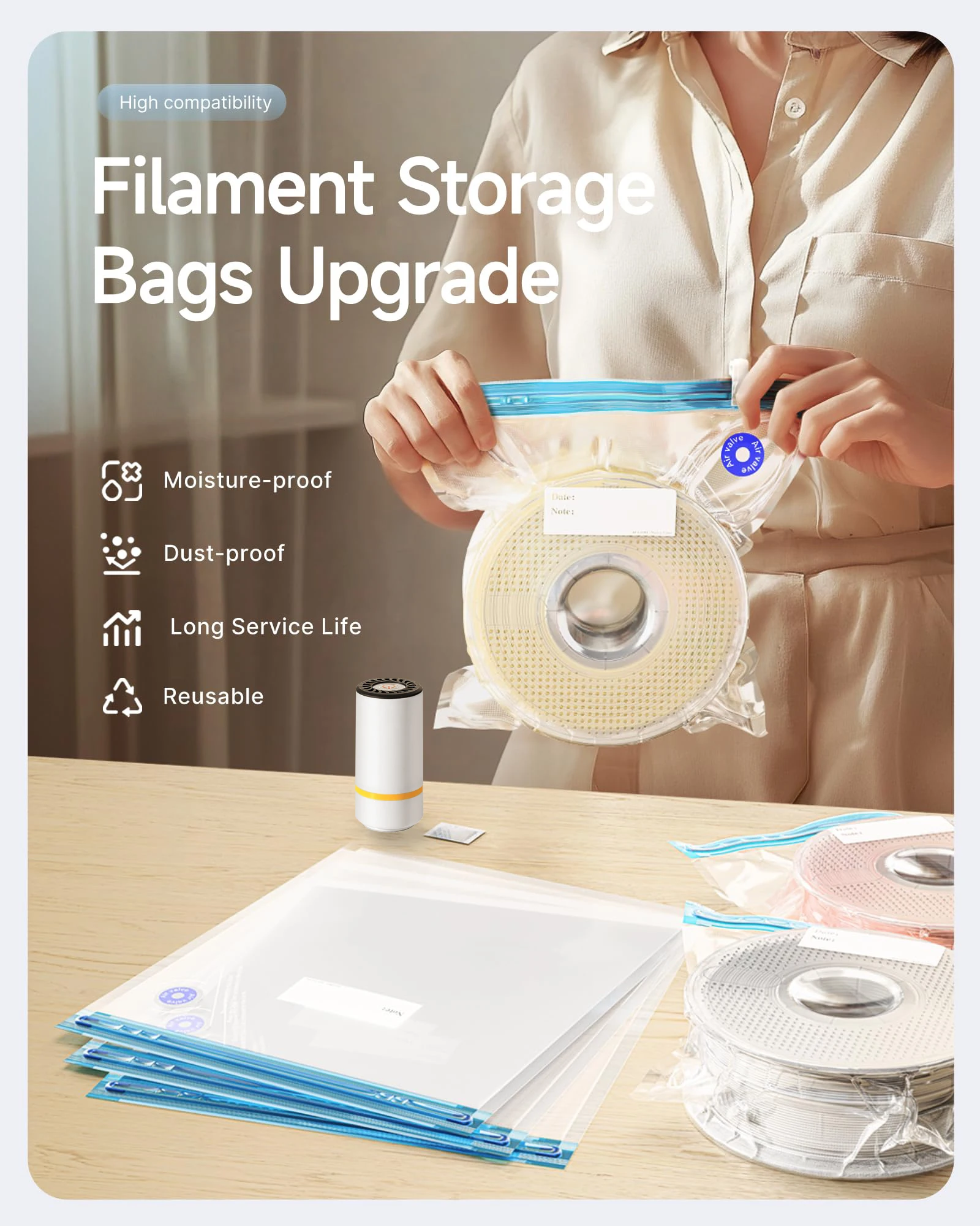 3D Printer Filament Vacuum Bag - 3D Printing News 리뷰 및 가격