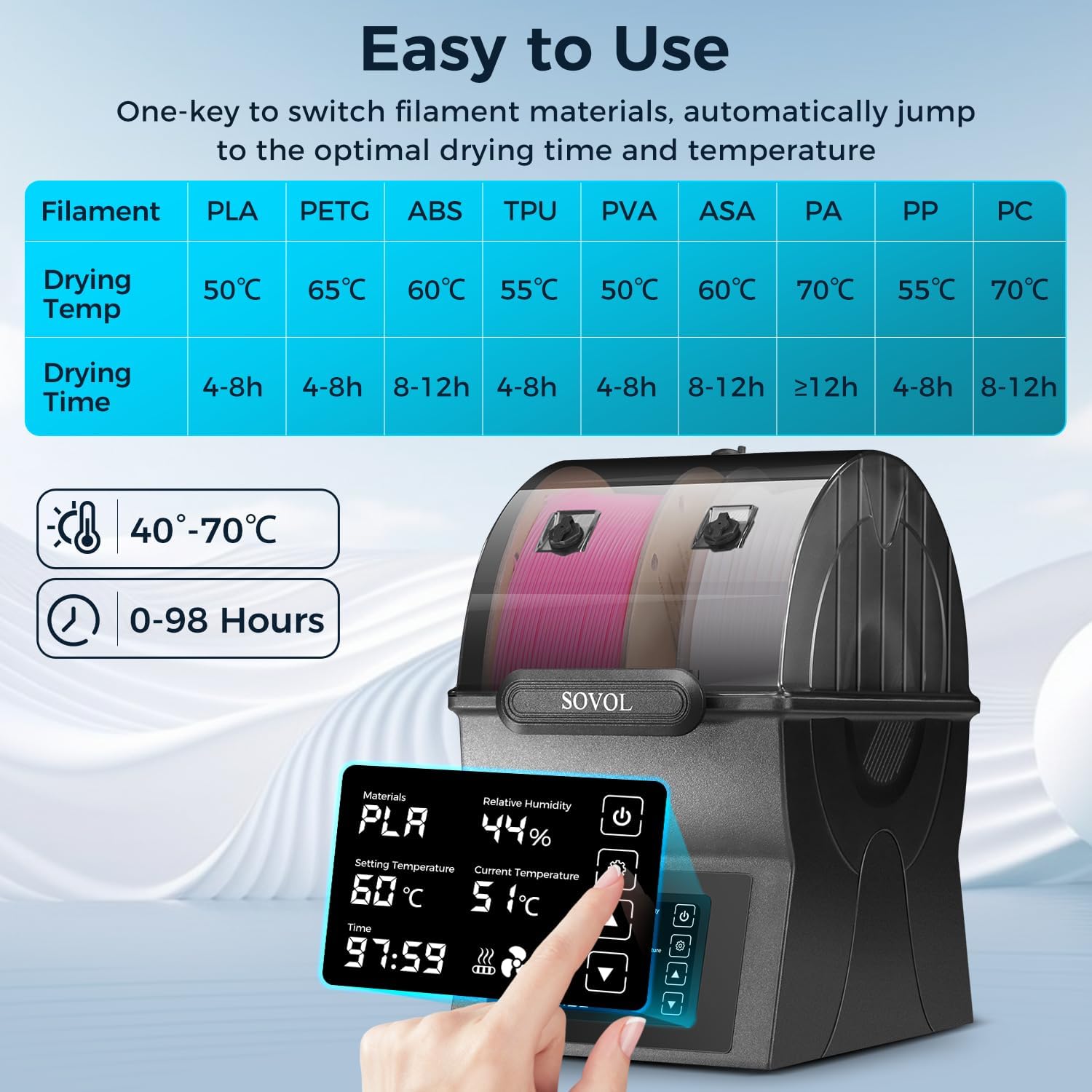 Sovol Filament Dryer SH02 Dry  - 3D Printing Cnc 리뷰 및 가격