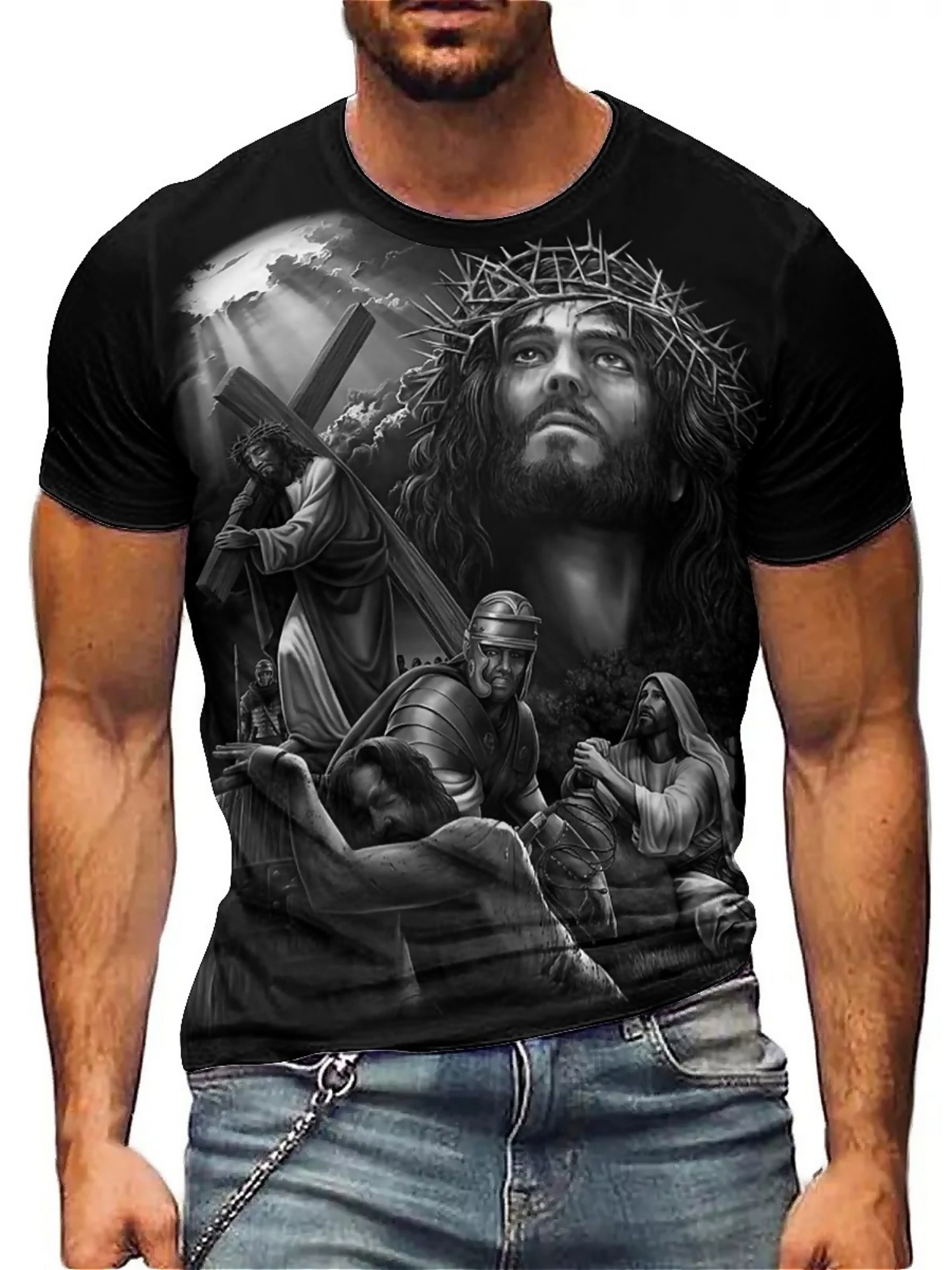 Men'S Plus Size Jesus 3D Print - 3D Printing Figure 리뷰 및 가격
