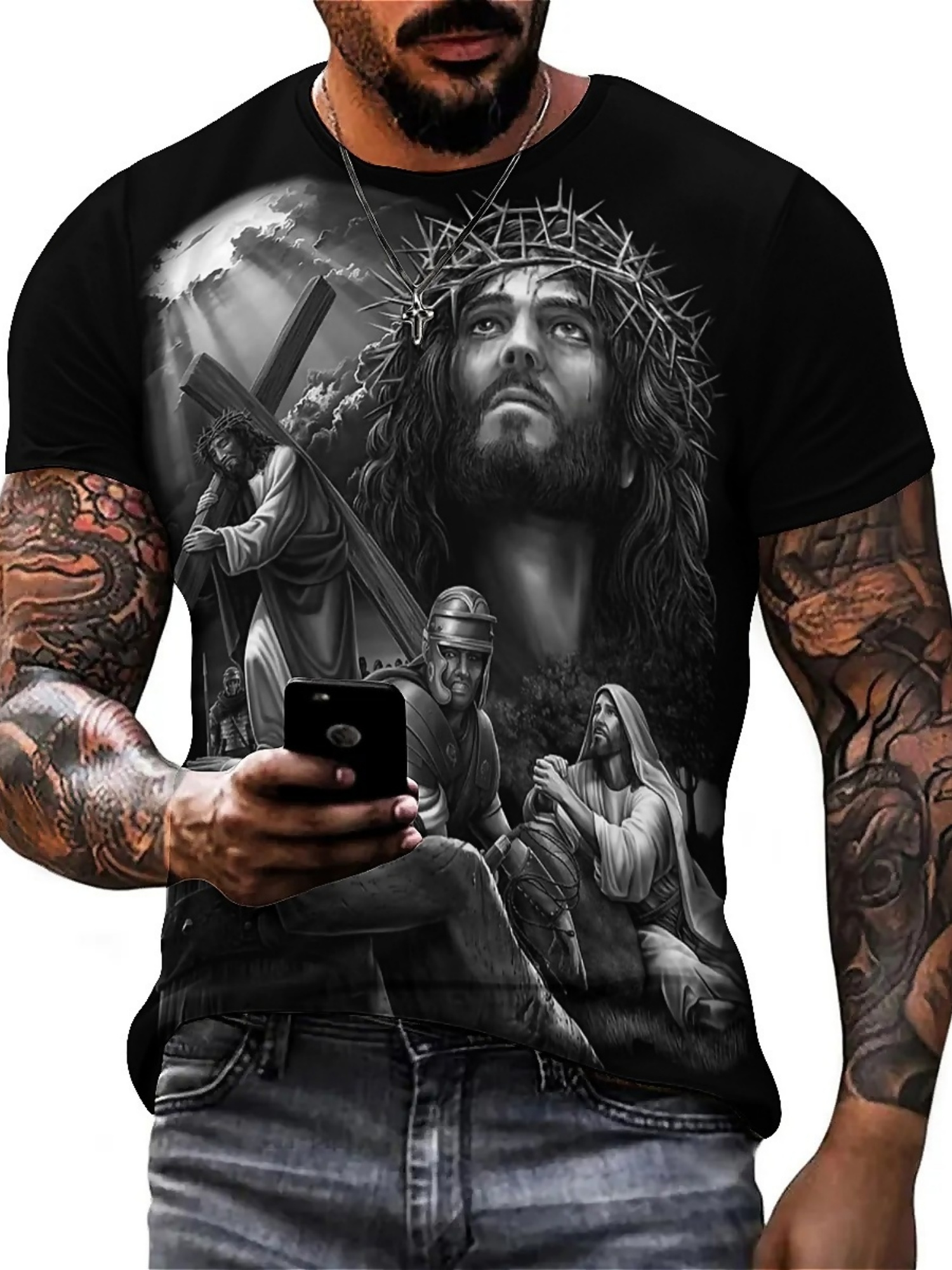 Men'S Plus Size Jesus 3D Print - 3D Printing Figure 리뷰 및 가격